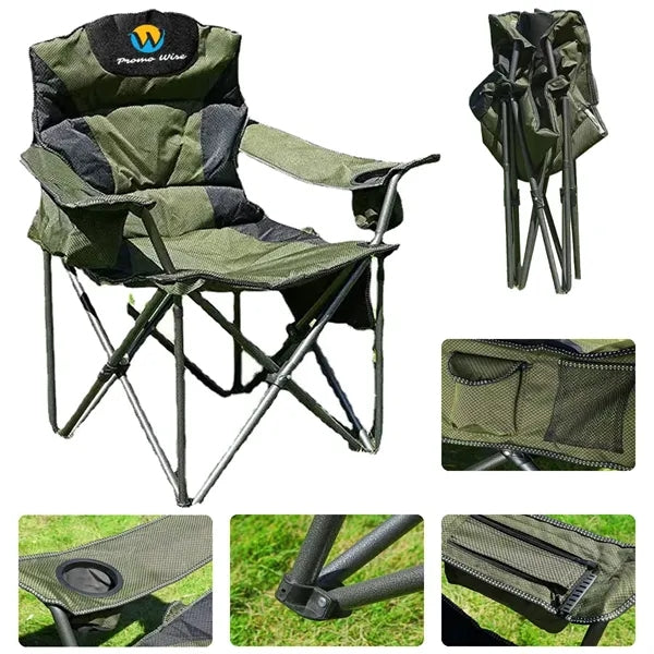 High Load Bearing Foldable Padded Back Camping Chair Oxford