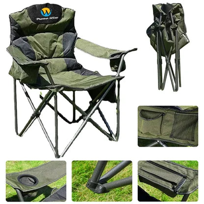 High Load Bearing Foldable Padded Back Camping Chair Oxford
