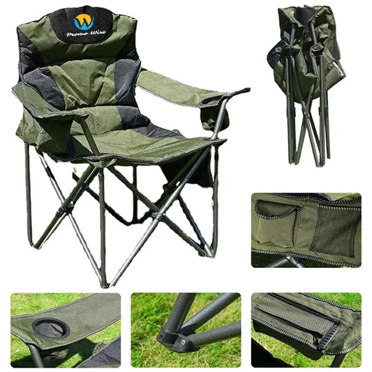 High Load Bearing Foldable Padded Back Camping Chair Oxford