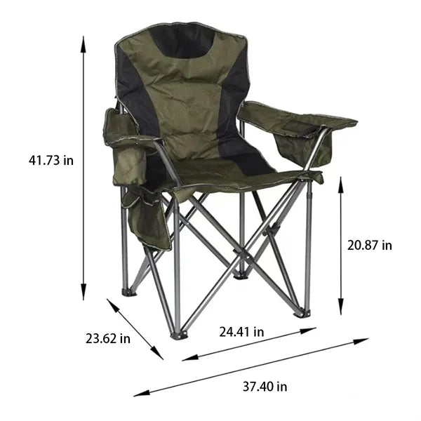 High Load Bearing Foldable Padded Back Camping Chair Oxford