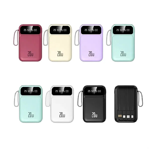 10,000mAh Power Bank with LCD Display and Flashlight