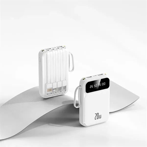 10,000mAh Power Bank with LCD Display and Flashlight