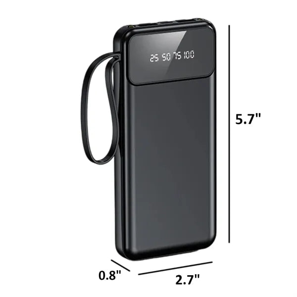 10,001mAh Power Bank with LCD Display and Flashlight