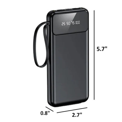 10,001mAh Power Bank with LCD Display and Flashlight