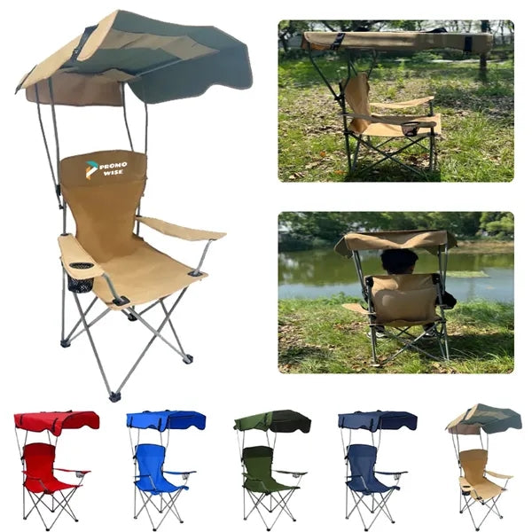 Collapsible Adjustable Camping Chair with Sunshade Canopy