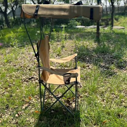 Collapsible Adjustable Camping Chair with Sunshade Canopy