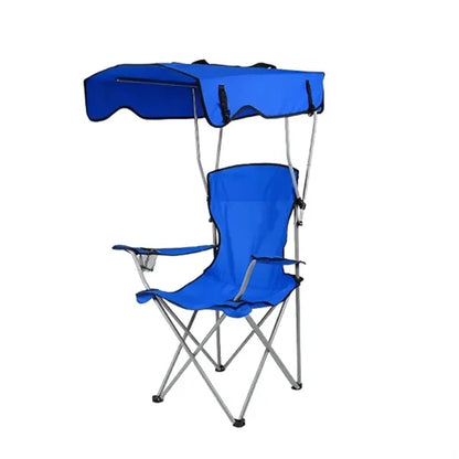 Collapsible Adjustable Camping Chair with Sunshade Canopy