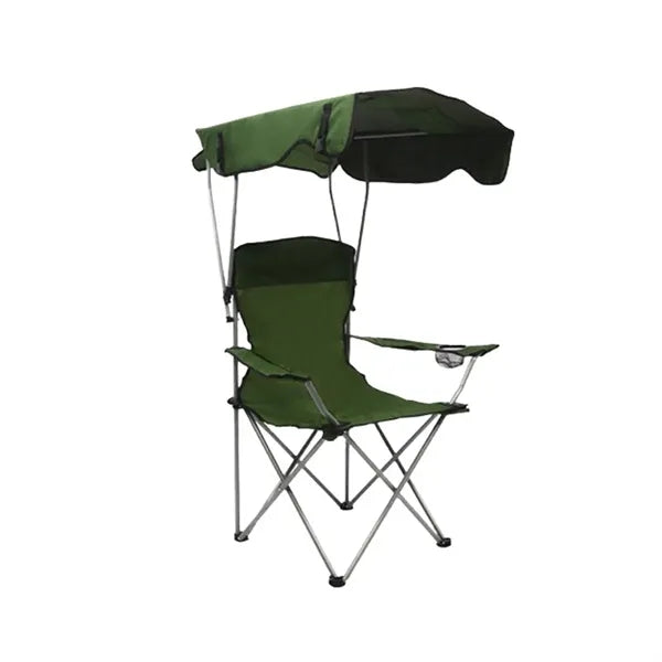Collapsible Adjustable Camping Chair with Sunshade Canopy