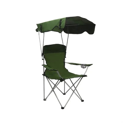 Collapsible Adjustable Camping Chair with Sunshade Canopy