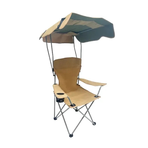 Collapsible Adjustable Camping Chair with Sunshade Canopy