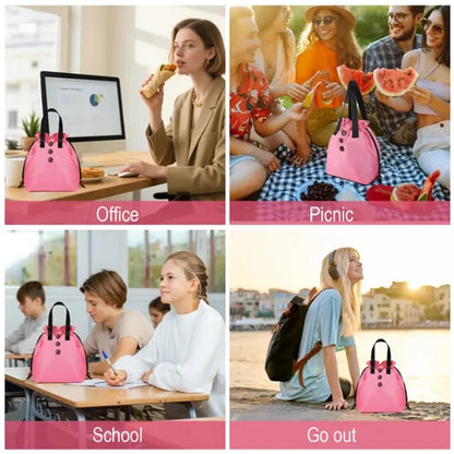Spacious Waterproof Lining Drawstring Closure Bento Bag