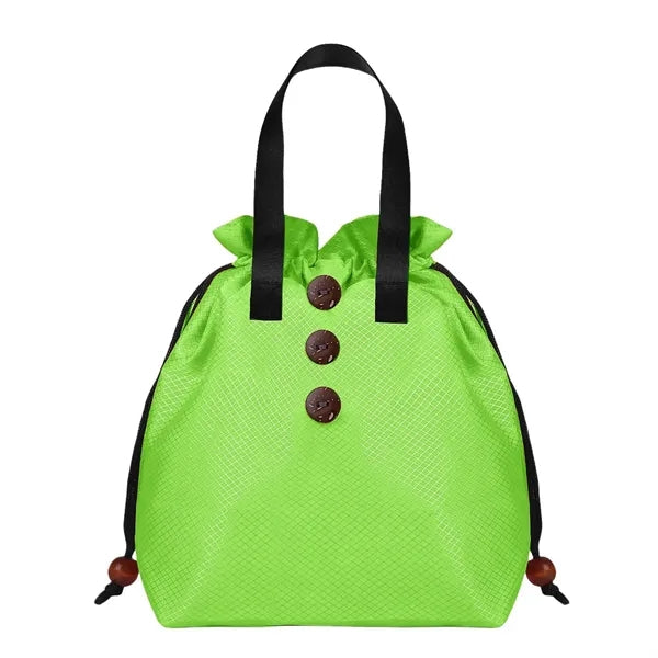 Spacious Waterproof Lining Drawstring Closure Bento Bag
