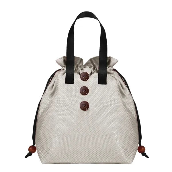 Spacious Waterproof Lining Drawstring Closure Bento Bag