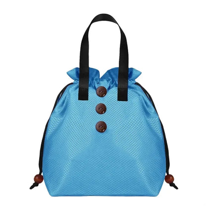 Spacious Waterproof Lining Drawstring Closure Bento Bag