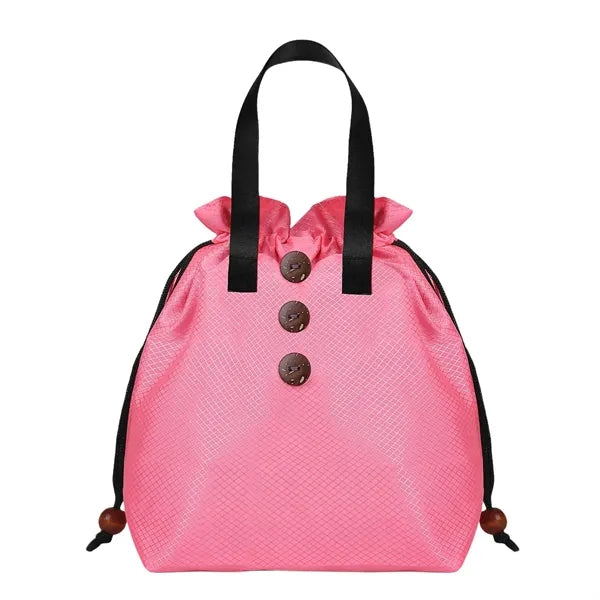 Spacious Waterproof Lining Drawstring Closure Bento Bag