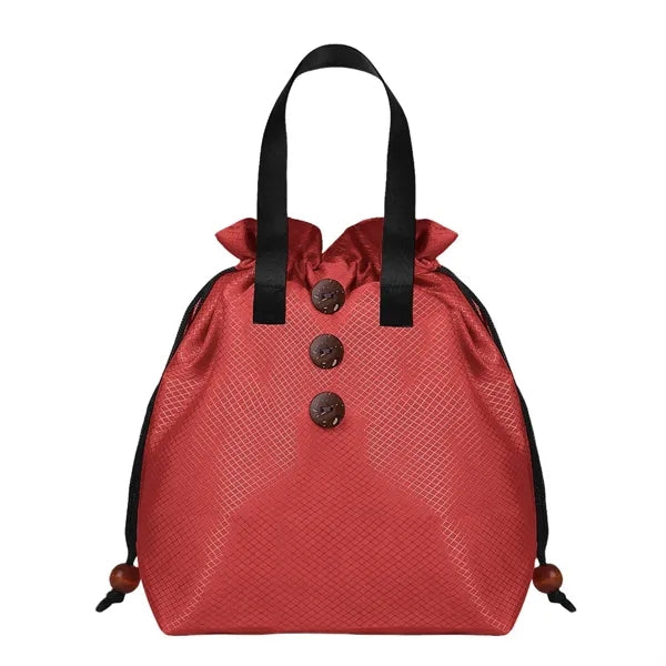 Spacious Waterproof Lining Drawstring Closure Bento Bag