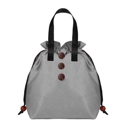 Spacious Waterproof Lining Drawstring Closure Bento Bag