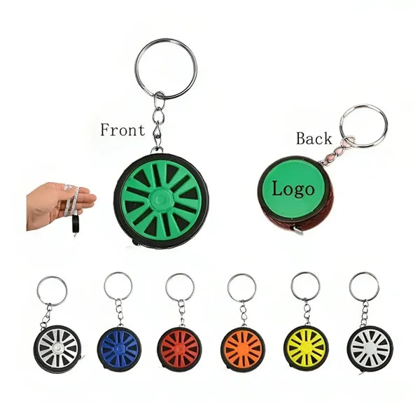 Mini Tape Measure Keychain in Tire Design