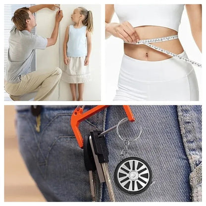 Mini Tape Measure Keychain in Tire Design