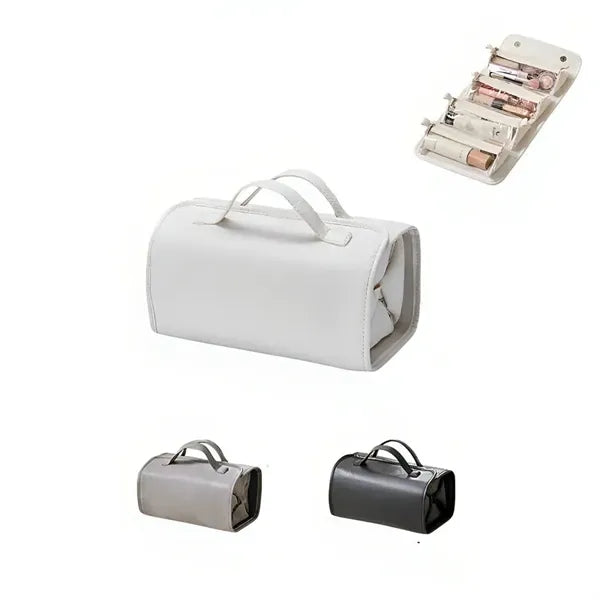 Roll up Hanging Makeup Bag Leather
