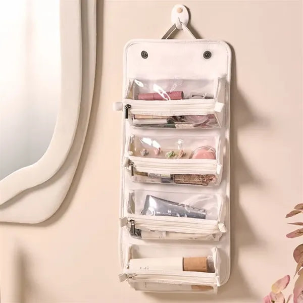 Roll up Hanging Makeup Bag Leather