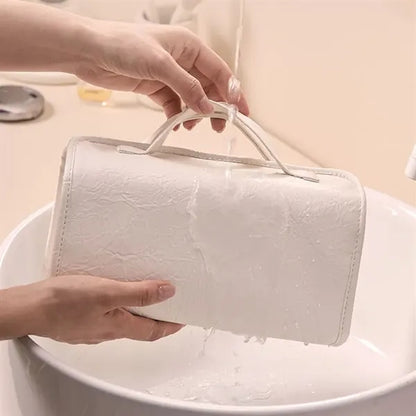 Roll up Hanging Makeup Bag Leather