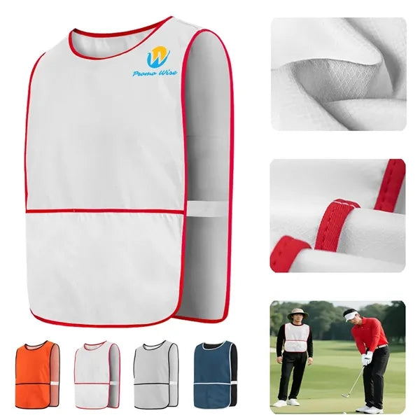 Loose Fit Comfort Golf Caddie Vest with Waterproof ID Pocket