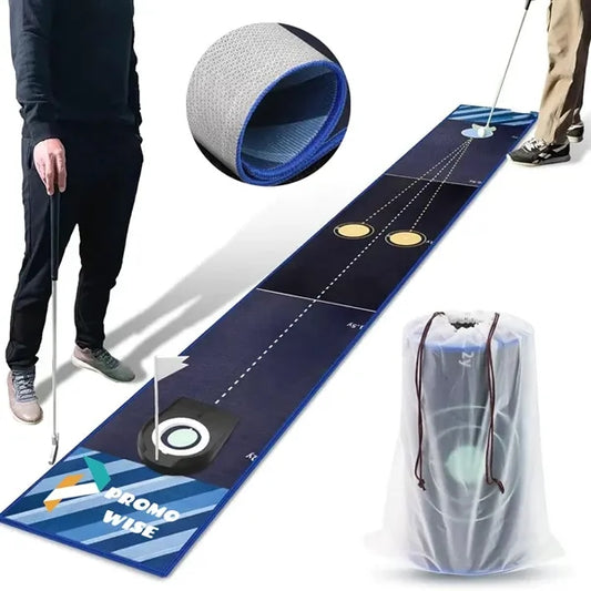 94.5" Non-Slip Dual Cup Design Portable Golf Putting Mat