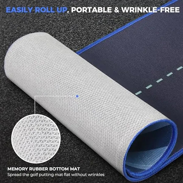 94.5" Non-Slip Dual Cup Design Portable Golf Putting Mat