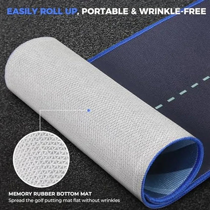 94.5" Non-Slip Dual Cup Design Portable Golf Putting Mat