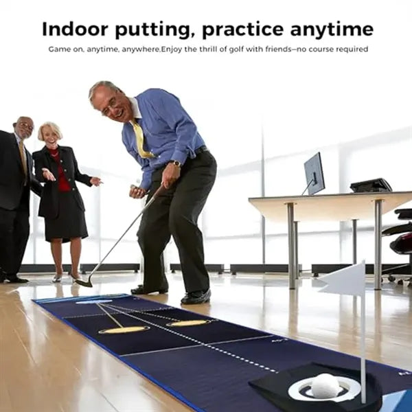 94.5" Non-Slip Dual Cup Design Portable Golf Putting Mat