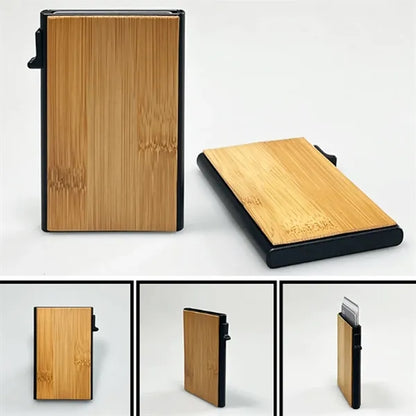 Eco-Friendly Bamboo Slim Card Holder Wallet