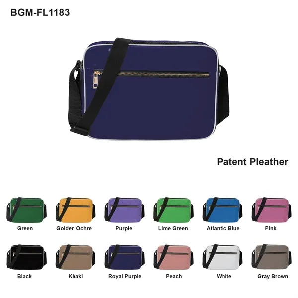 Patent Pleather Retro Shoulder Bag 6.5L