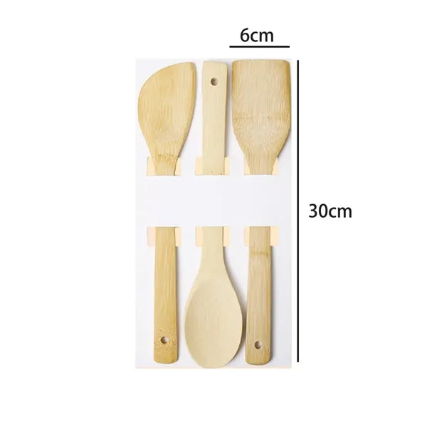 Bamboo Spatula spoon Cooking Utensil 3 in 1 Set