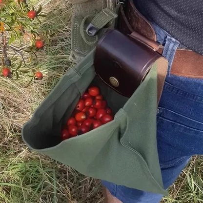 Drawstring Mushroom Gathering Foraging Bag with Metal Buckle