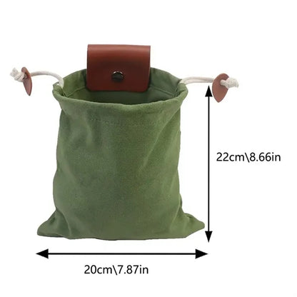 Drawstring Mushroom Gathering Foraging Bag with Metal Buckle