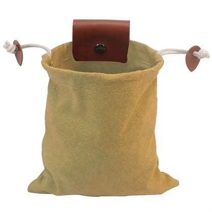 Drawstring Mushroom Gathering Foraging Bag with Metal Buckle