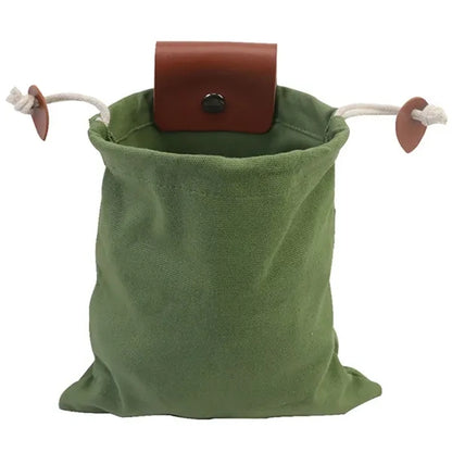 Drawstring Mushroom Gathering Foraging Bag with Metal Buckle