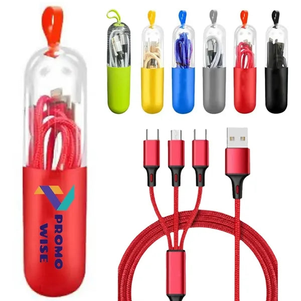 3-in-1 Multi-Charging Cable with Portable Capsule Box
