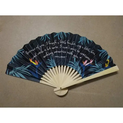 Folding Paper Hand Bamboo Fans for Wedding and Party Favors