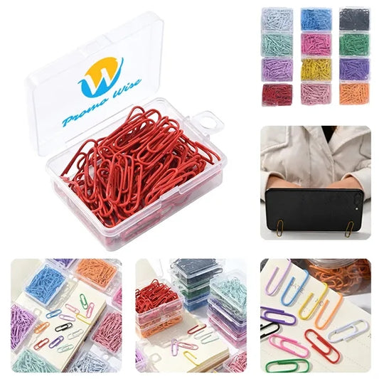 1.1-Inch Macaroon Color Rustproof Durable Boxed Paper Clip