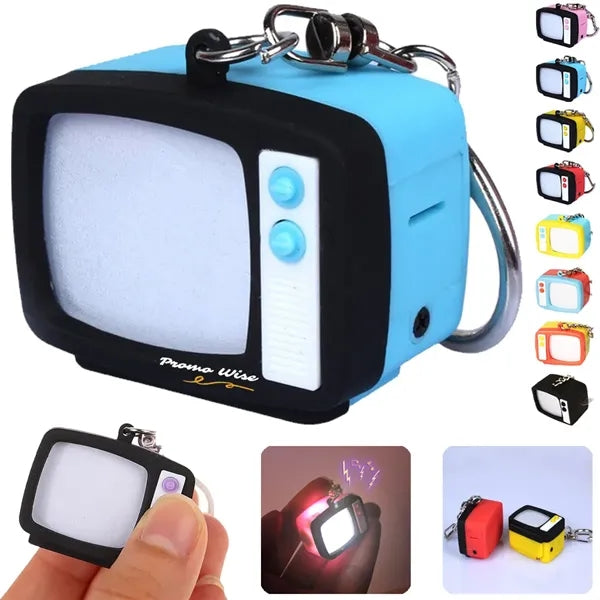 Mini TV Novelty Keychain with LED Lights and Sound Effects