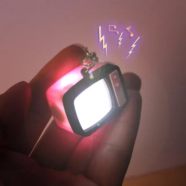 Mini TV Novelty Keychain with LED Lights and Sound Effects
