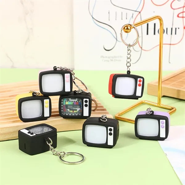 Mini TV Novelty Keychain with LED Lights and Sound Effects