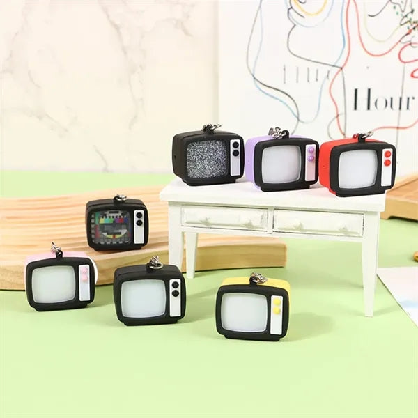 Mini TV Novelty Keychain with LED Lights and Sound Effects