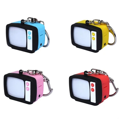 Mini TV Novelty Keychain with LED Lights and Sound Effects
