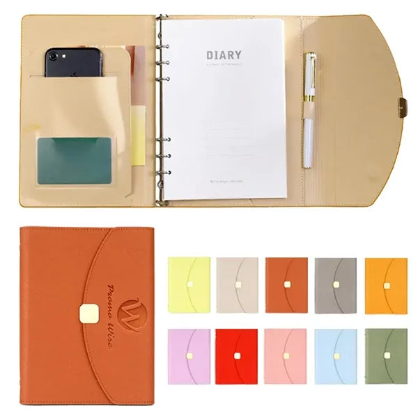 A5 Refillable Leather Versatile Notebooks with Compartments