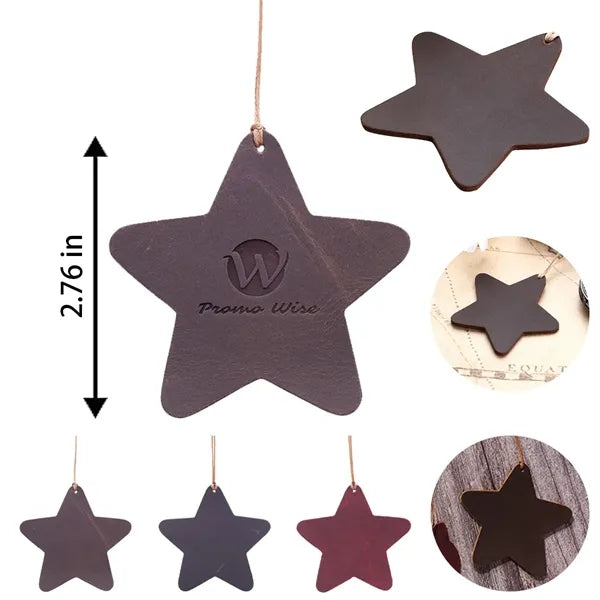 Star-Shaped Crazy Horse Leather Durable Vintage Bookmarks
