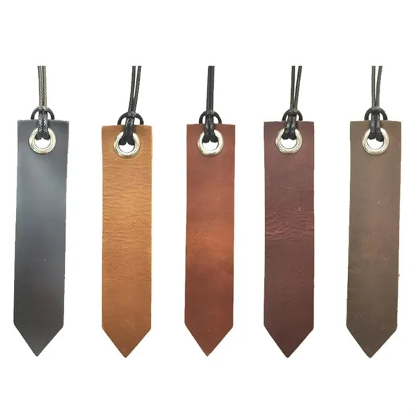 Long Tassel Crazy Horse Leather Vintage Reading Bookmarks