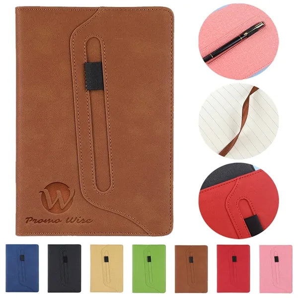 A5 PU Leather Minimalist Durable Notebook with Pen Holder